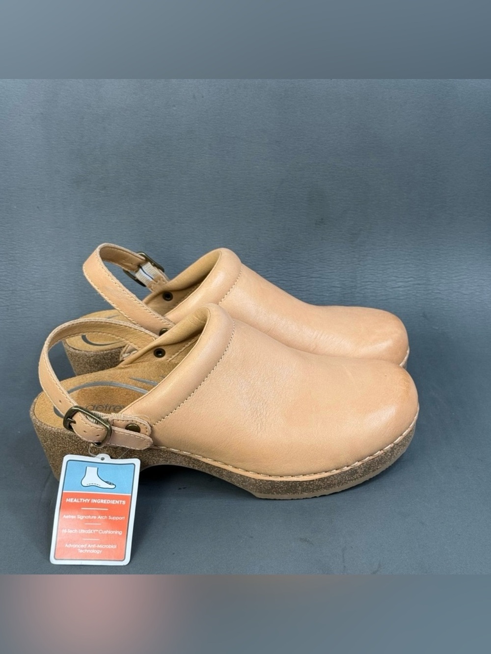 Aetrex Beckie Leather Slingback Clog shoes women’s size 6-6.5